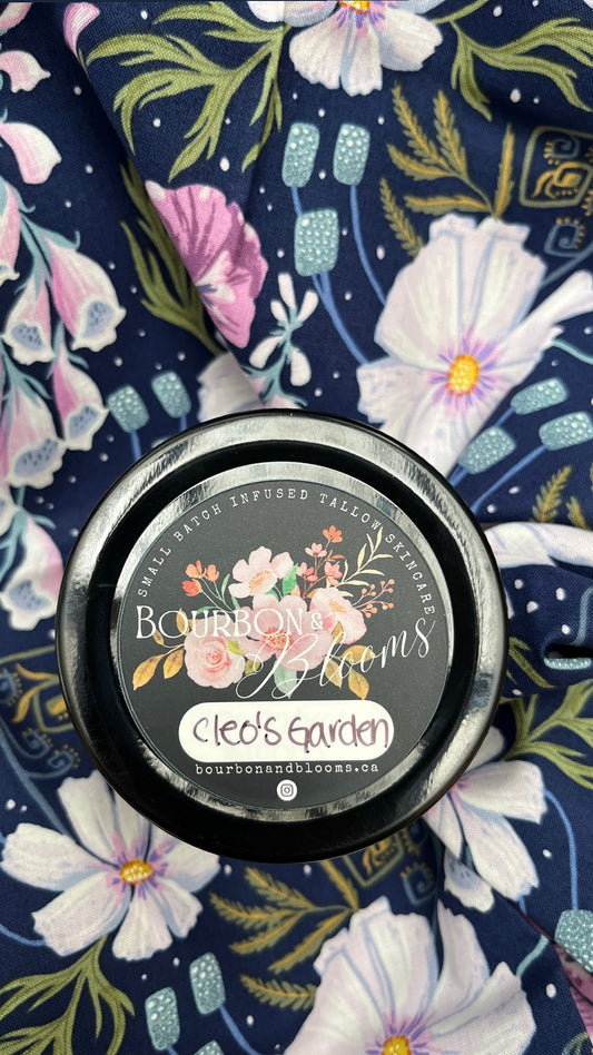 local tallow, organic golden jojoba oil, organic sweet almond oil, carrot seed oil, organic yarrow, organic chamomile, manuka honey. Essential oils; Egyptian geranium, Roman chamomile, ylang ylang, neroli
